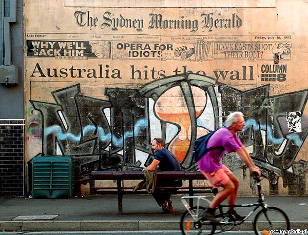 Rowerzysta na ulicy w Sydney