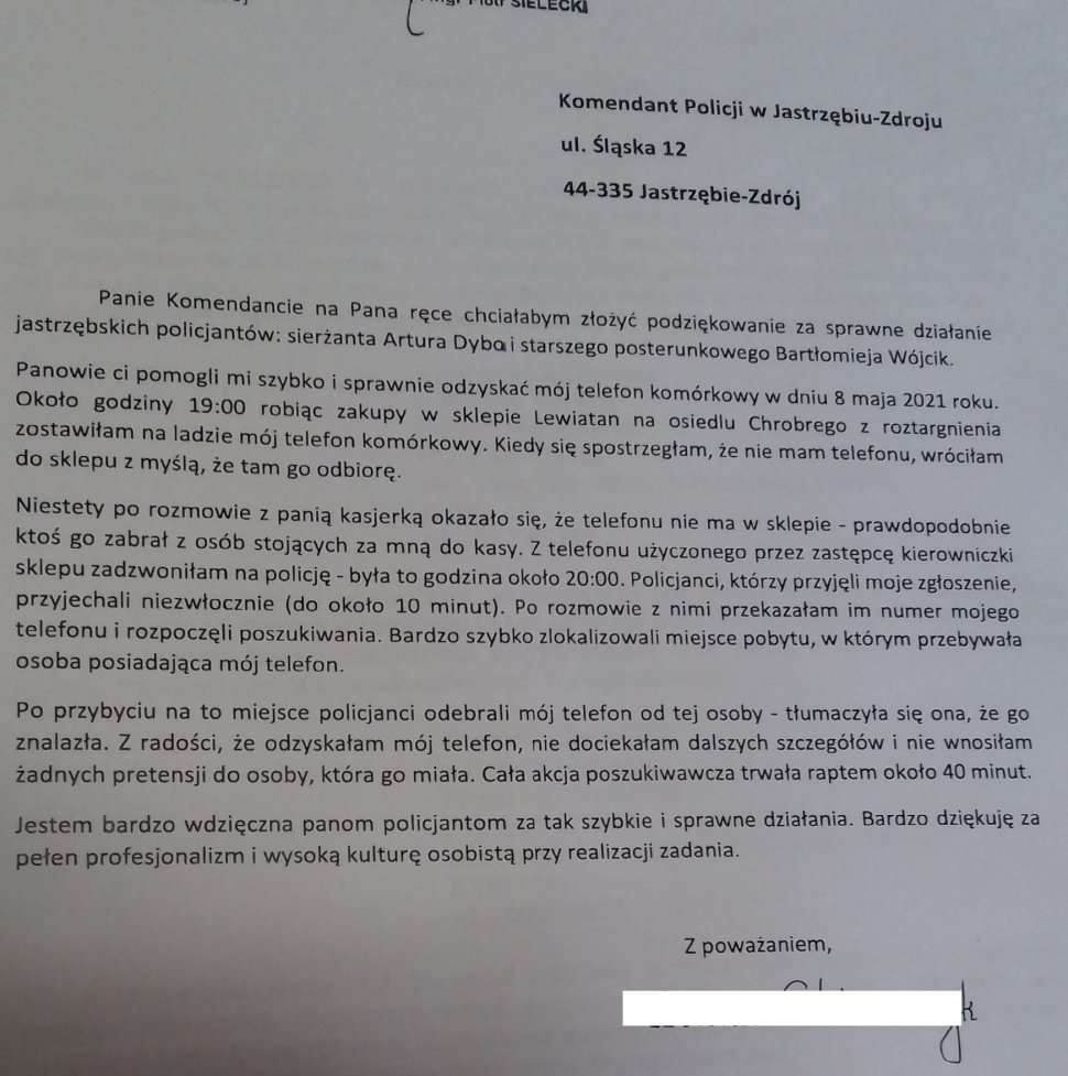 KMP Jastrzębie Pismo trafiło na biurko komendanta policji w Jastrzębiu-Zdroju