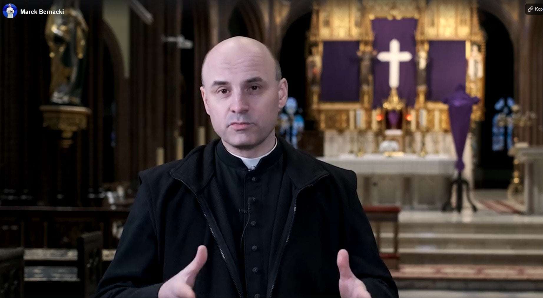 FB Ks. Marek Bernacki prosi, by w najbliższą środę przyjść do bazyliki w Rybniku na modlitwy o pokój w Ukrainie